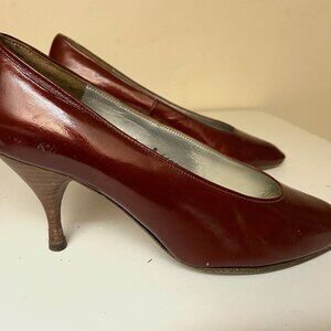 Xavier Danaud Paris, patent leather, Red, heels, size 6, used, 1980's vintage